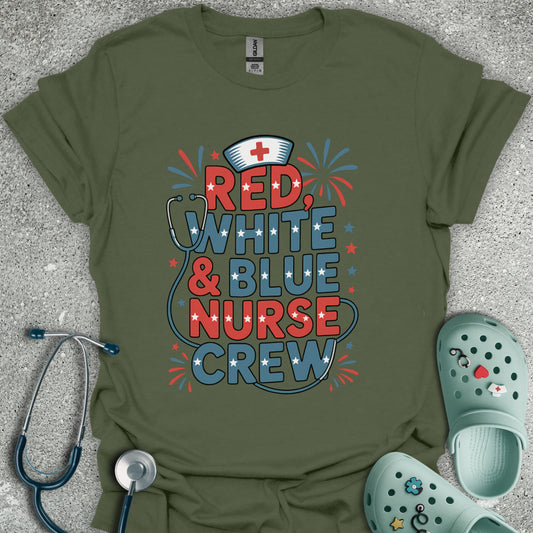 Red, White & Blue Nurse Crew T-Shirt