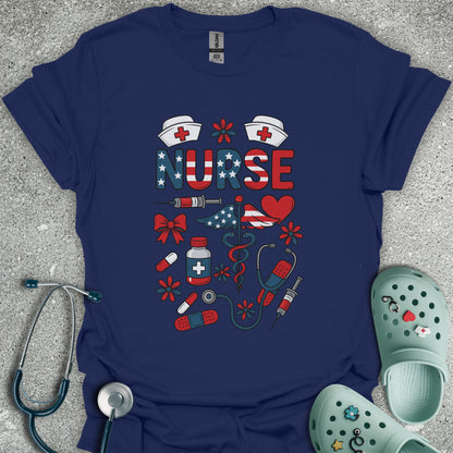 Patriotic Nurse And Doodles T-Shirt