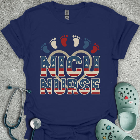 Patriotic NICU Nurse T-Shirt