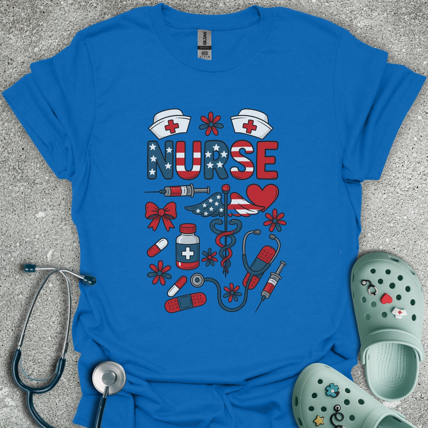 Patriotic Nurse And Doodles T-Shirt