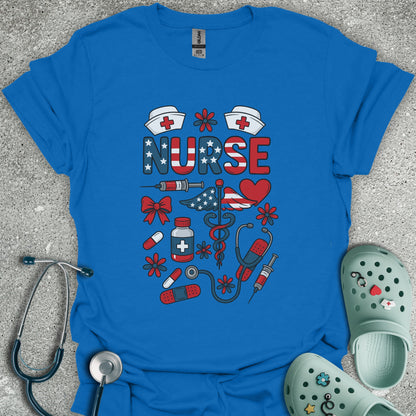 Patriotic Nurse And Doodles T-Shirt