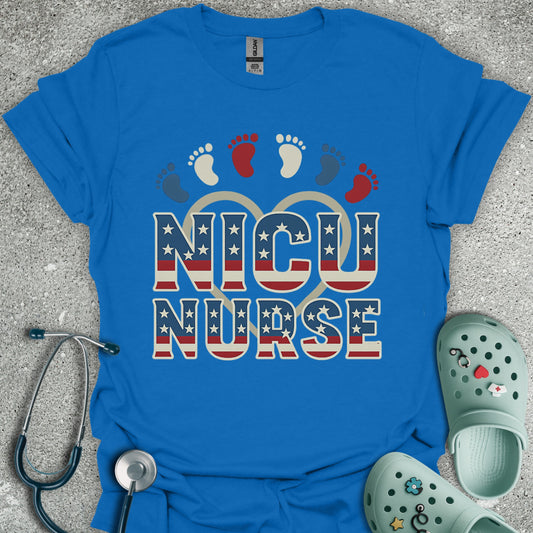 Patriotic NICU Nurse T-Shirt