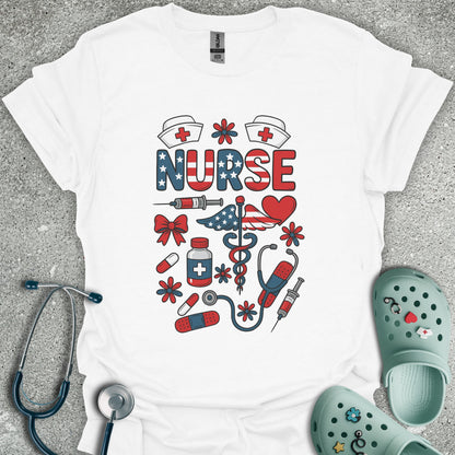 Patriotic Nurse And Doodles T-Shirt